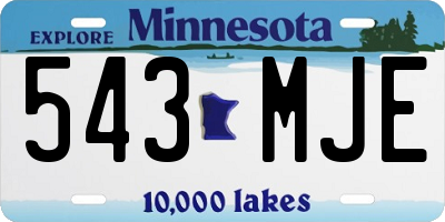 MN license plate 543MJE
