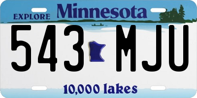 MN license plate 543MJU