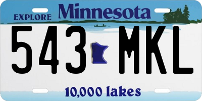 MN license plate 543MKL