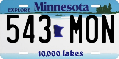 MN license plate 543MON