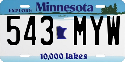 MN license plate 543MYW