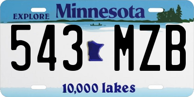 MN license plate 543MZB