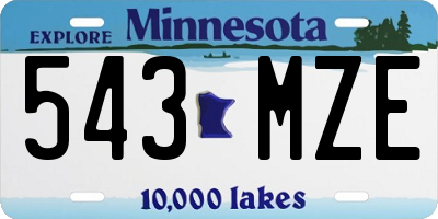 MN license plate 543MZE