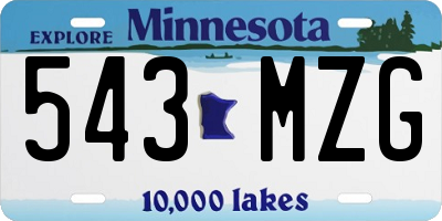 MN license plate 543MZG