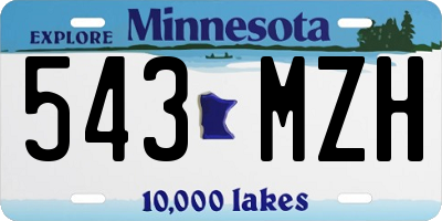 MN license plate 543MZH