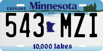 MN license plate 543MZI