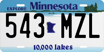 MN license plate 543MZL