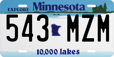 MN license plate 543MZM