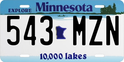 MN license plate 543MZN