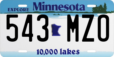 MN license plate 543MZO