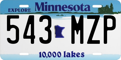 MN license plate 543MZP