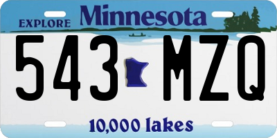 MN license plate 543MZQ