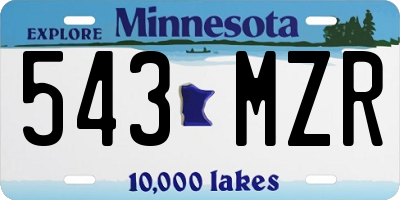 MN license plate 543MZR