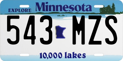 MN license plate 543MZS