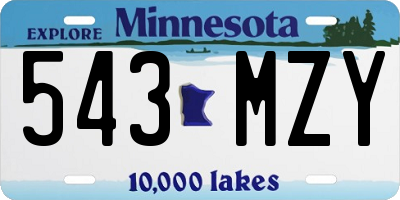 MN license plate 543MZY