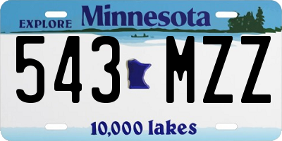 MN license plate 543MZZ