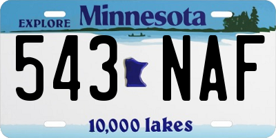MN license plate 543NAF
