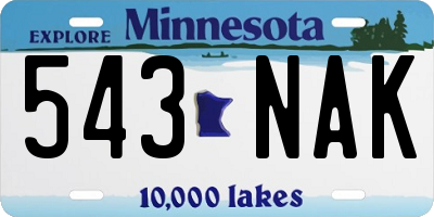 MN license plate 543NAK