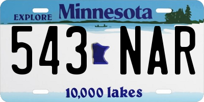 MN license plate 543NAR