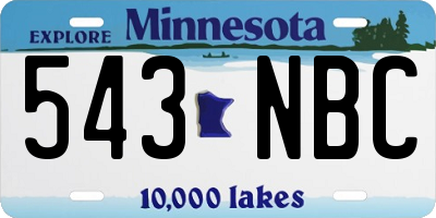 MN license plate 543NBC
