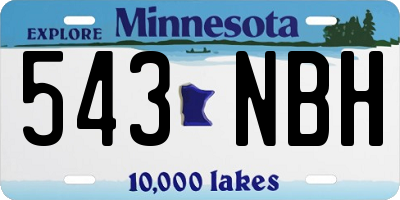 MN license plate 543NBH