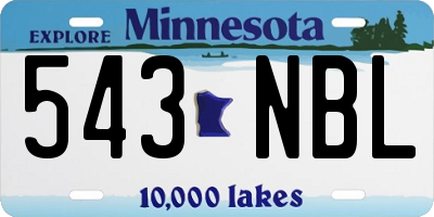 MN license plate 543NBL
