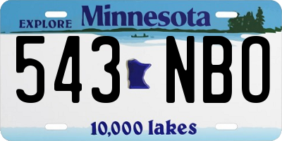 MN license plate 543NBO