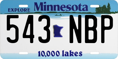 MN license plate 543NBP
