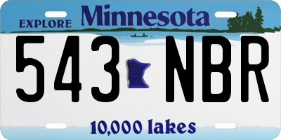 MN license plate 543NBR