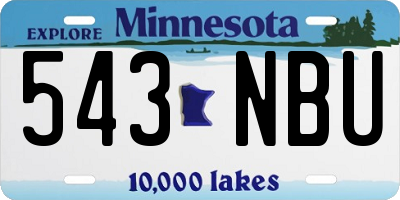 MN license plate 543NBU