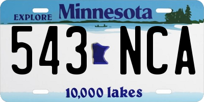 MN license plate 543NCA