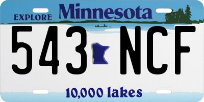 MN license plate 543NCF