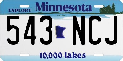MN license plate 543NCJ