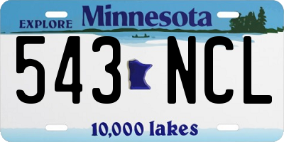 MN license plate 543NCL
