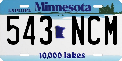 MN license plate 543NCM