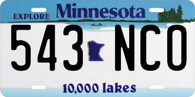 MN license plate 543NCO