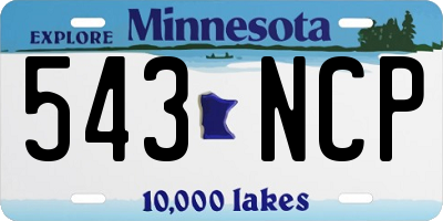 MN license plate 543NCP