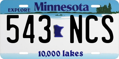 MN license plate 543NCS