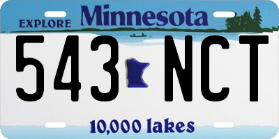 MN license plate 543NCT
