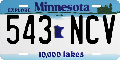 MN license plate 543NCV