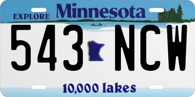 MN license plate 543NCW