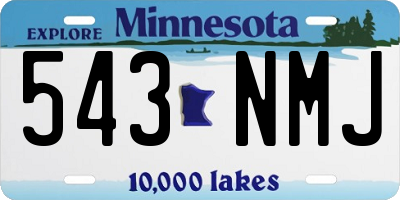 MN license plate 543NMJ