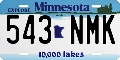 MN license plate 543NMK