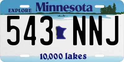 MN license plate 543NNJ