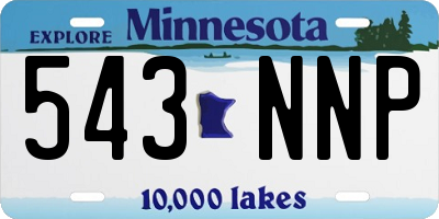 MN license plate 543NNP