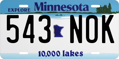 MN license plate 543NOK