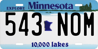 MN license plate 543NOM