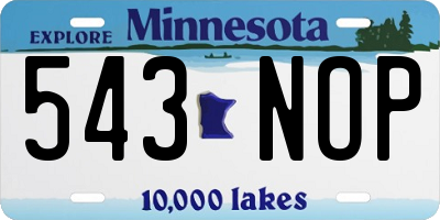 MN license plate 543NOP