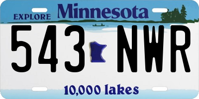 MN license plate 543NWR