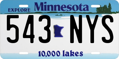 MN license plate 543NYS